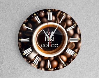 Orologio da parete in acrilico Coffee O'Clock: decorazione per gli amanti del caffè in cucina