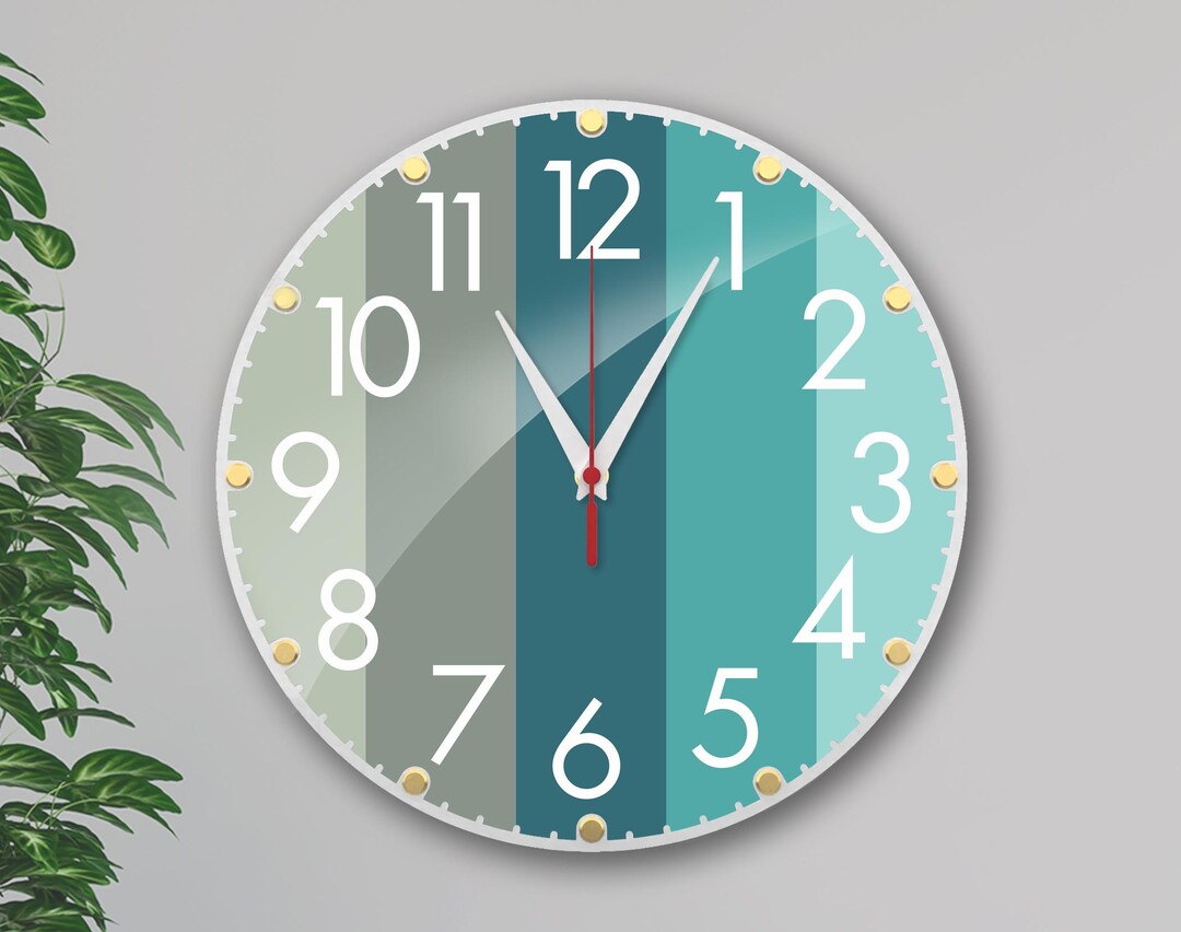 Pastel Aqua Acrylic Wall Clock, Silent Home Decor, 12 Inch - Etsy