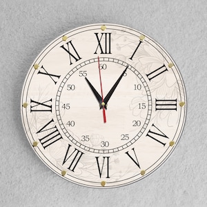 Rustic Large Wall Clock - Vintage Farmhouse Decor, Silent Timepiece, Perfect Gift for Dad, Retro Wall Clock unique wall clock