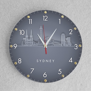 Reloj de pared Sydney de 12 pulgadas, reloj de pared grande, reloj de zona horaria, reloj de pared silencioso, sala de estar, dormitorio, reloj de cocina, tendencias de decoración del hogar 2024