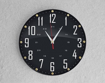 Black Non-Ticking Wall Clock, silent wall clock, Living Room, Bedroom, Kitchen clock, School, Office Decor, large wall clock, modern clock