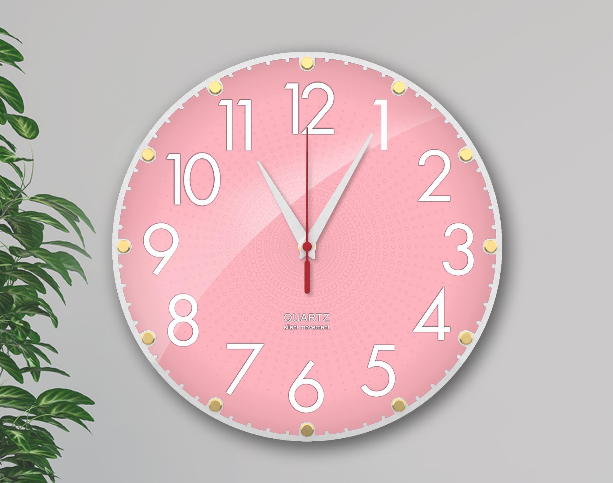 Orologio da parete senza ticchettio, movimento di precisione da 12 pollici, decorativo per cucina/soggiorno/camera da letto/ufficio, grande orologio da parete, facile da leggere - Italia
