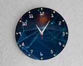 Unique Gift Idea - Colorful and Stylish 12" Wall Clock for Home Decor, color space clock, clock with numbers, large wall clock, silent clock