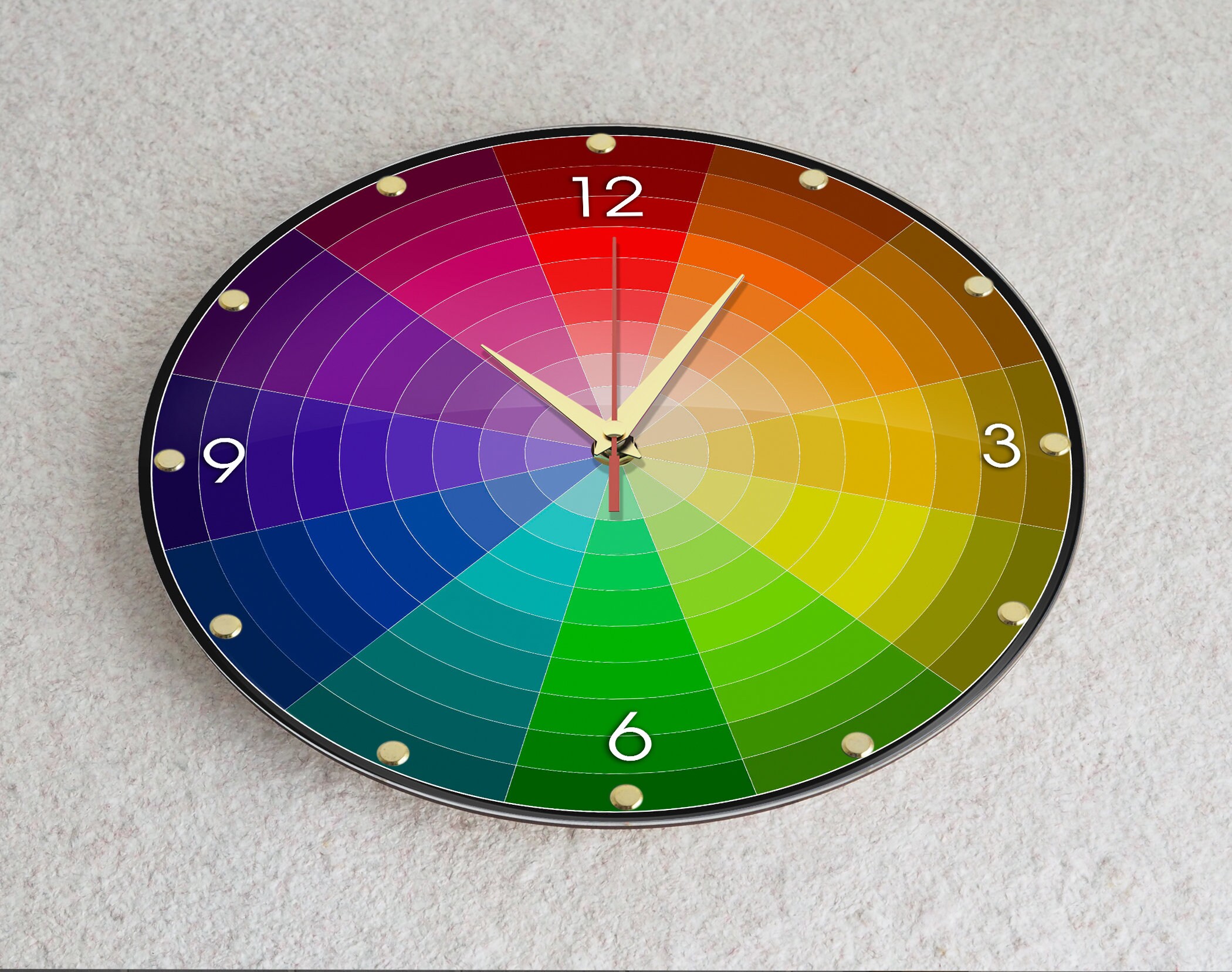Colorful Wall Clock, Color Wheel Clock, Acrylic Clock, Unique Gift ...
