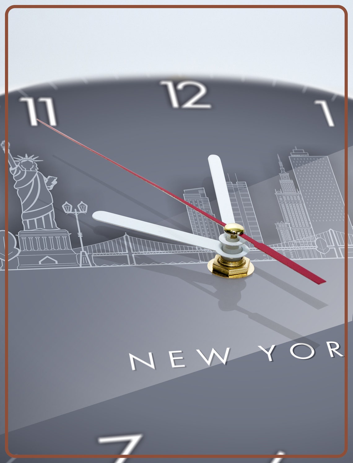 New York City Wall Clock Large Wall Clock Time Zone Clock Etsy