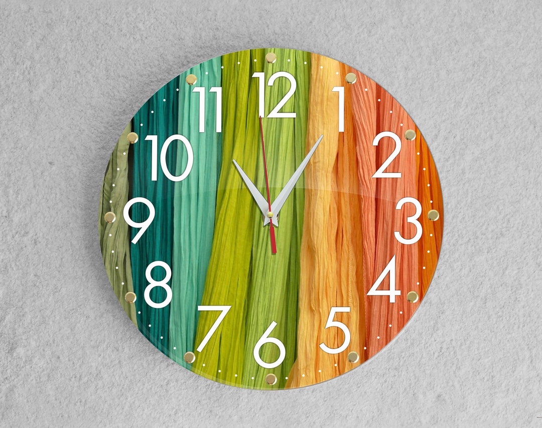 Colorful Fabric Spool Wall Clock, Sewing Room Decor, Silent 12-inch - Etsy