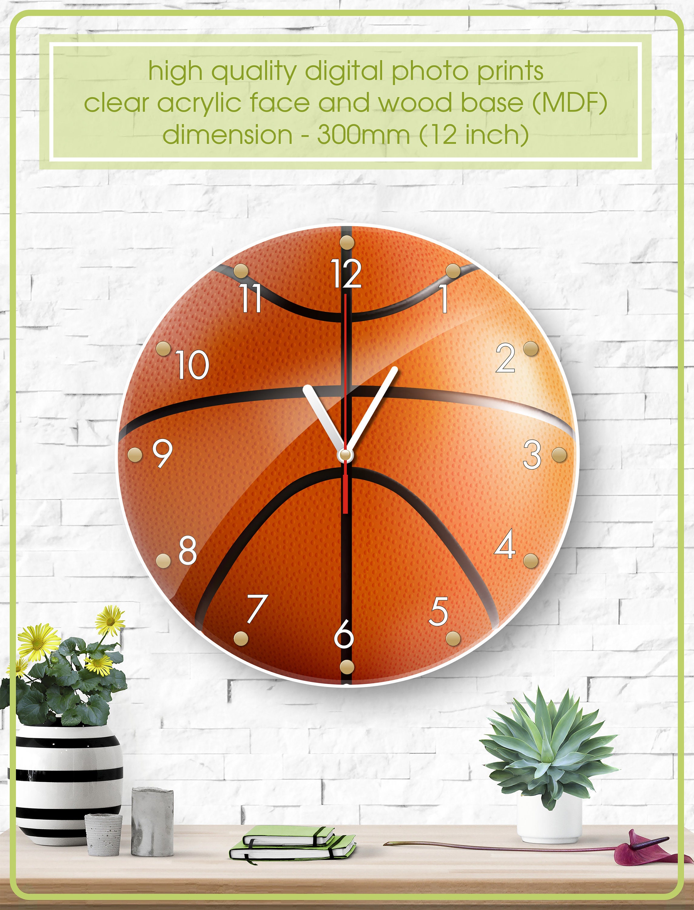 12 basketball clock clock for living room silent wall Etsy