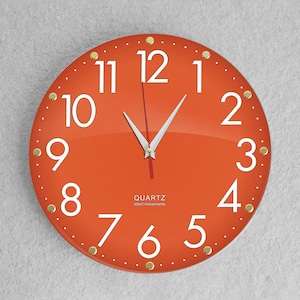 Orangeade Wall clock for home, silent clock, modern Clock Silent, Arabic Numerals, unique wall clock, large wall clock, clock with numbers