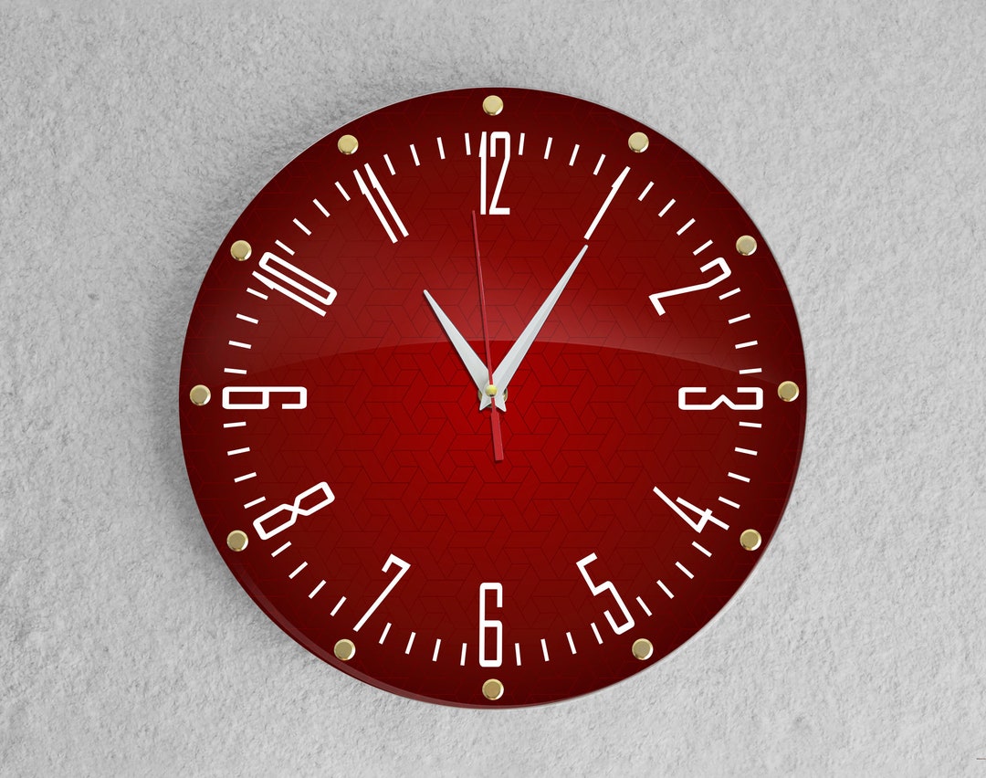 Red Wall Clock Unique 12 Inch Modern Wall Clock With Numbers Christmas