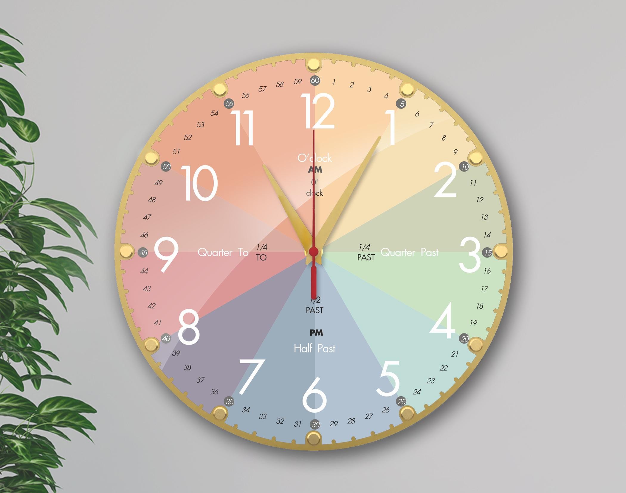 Colour Code Clock Colour Wheel Clock