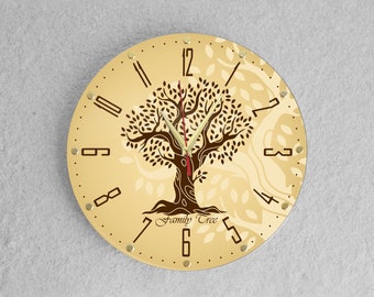 Tree of Life Clock, Living Room Decor, Silent Non Ticking, Nature Wall Art, Housewarming Gift, large wall clock, Lightweight Decor