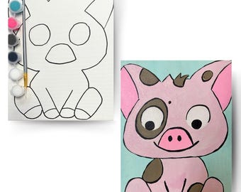 Pig - DIY Canvas Paint Kit - Includes Paint & Brush