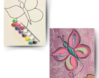 Butterfly - DIY Canvas Paint Kit - Includes Paint & Brush