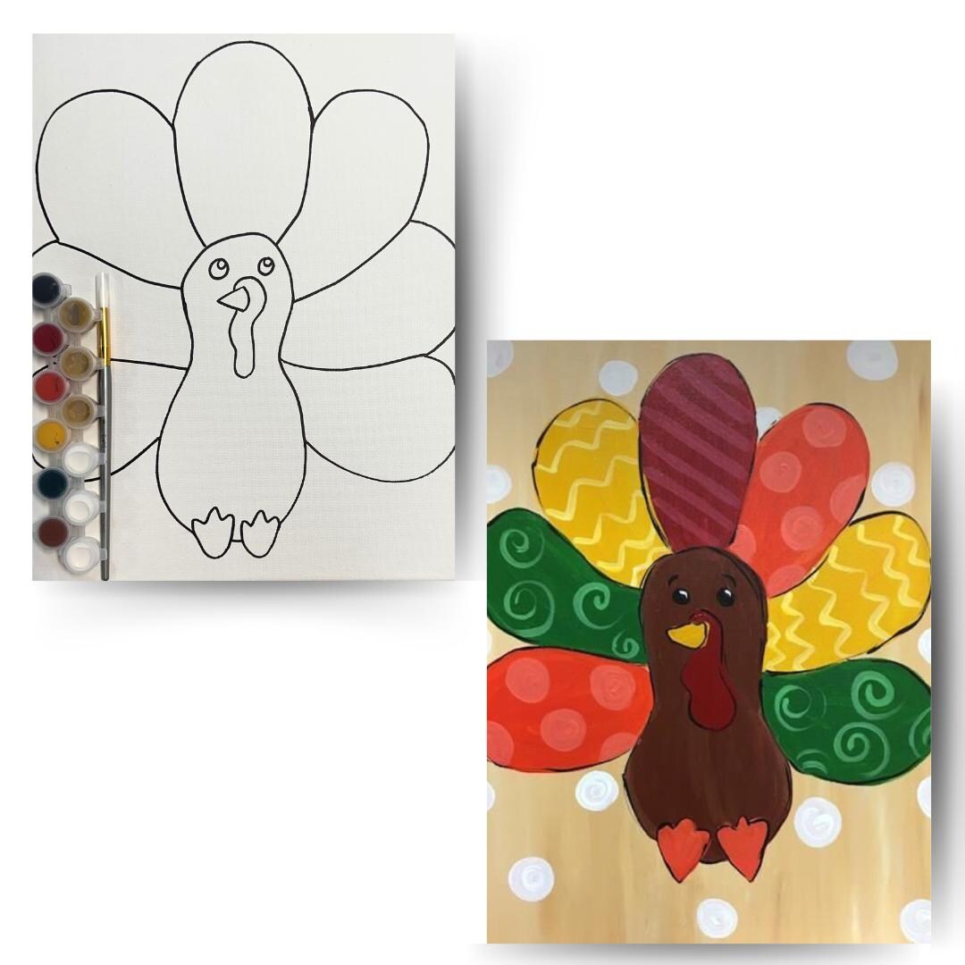 Turkey - DIY Canvas Paint Kit - Includes Paint & Brush - Etsy