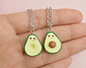 Avocado Best Friend Necklace Set for 2 - BFF Friendship Couple Necklace - Avocado Necklace - Friendship Gift