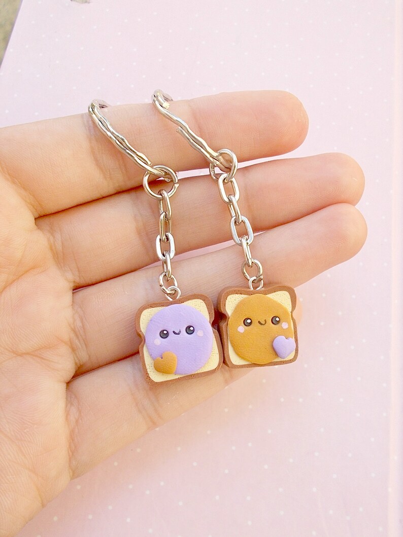 Peanut Butter and Jelly Best Friend Keychain PBJ Keychain Etsy