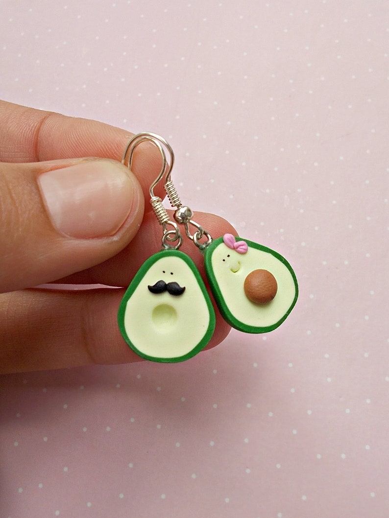 Avocado Earrings Silver Earrings Avocado Jewelry Avocado Etsy