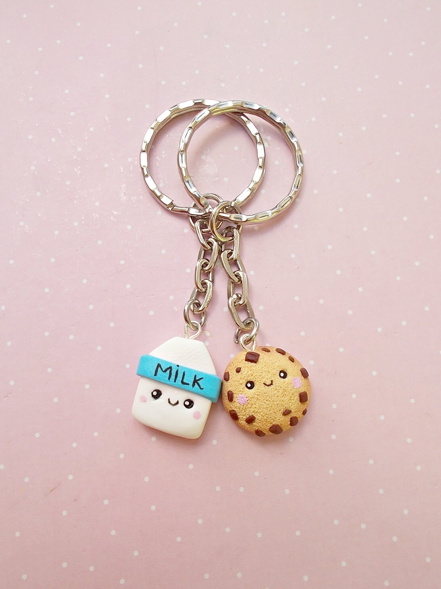 Cookie and Milk Keychain Best Friend Keychain for 2 Mothers Day Easter gift for him Best Friend Birthday Gift Friends Gifts for Birthday