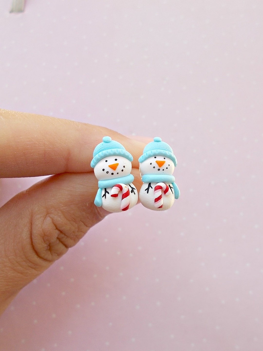 Snowman Earrings Christmas Earring Winter Stud Earring Snowman Etsy