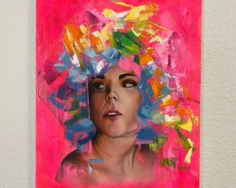 Colorful Abstract Portrait Oil Painting