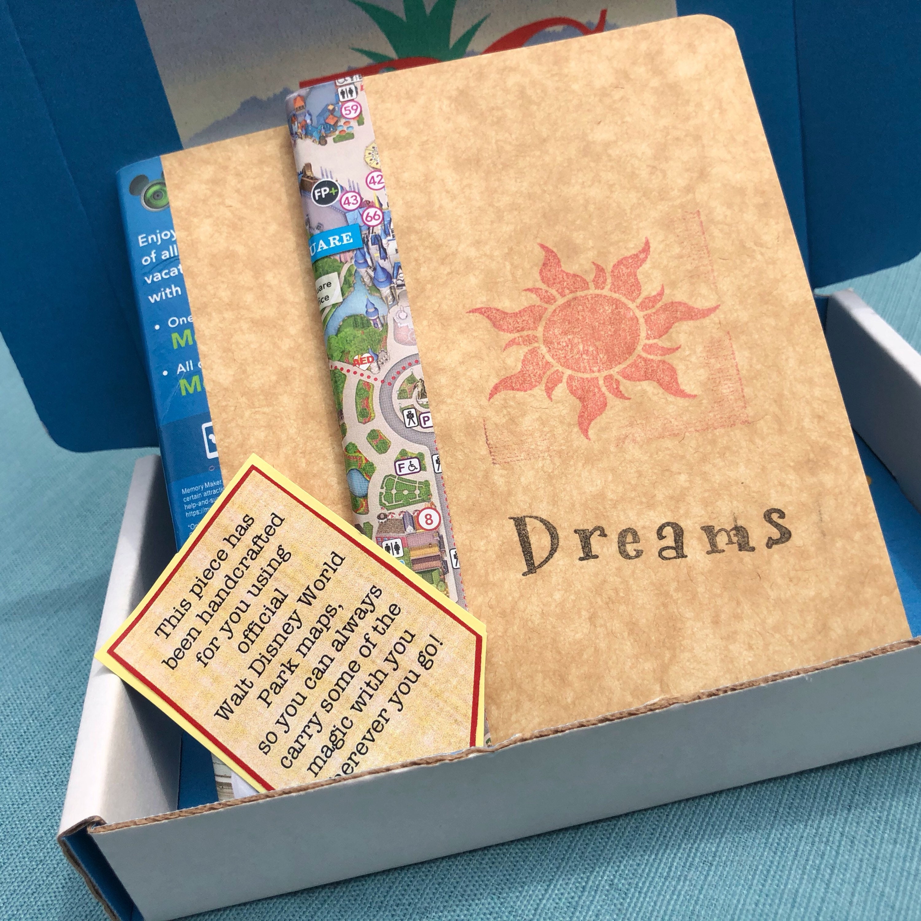 Disney Park Map Notebook-dreams, Hand Stamped, Upcycled, and ...