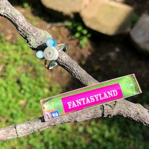 Disney ring combo package, Park map Mickey Mouse Ring, Handcrafted upcycled paper large map ring