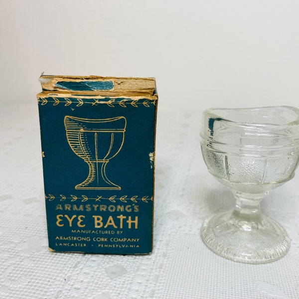 Armstrong Eye Bath Eye Wash Cup With Box, Armstrong Eye Wash Cup, Eye Wash Cup, Vintage Eye Wash Cup