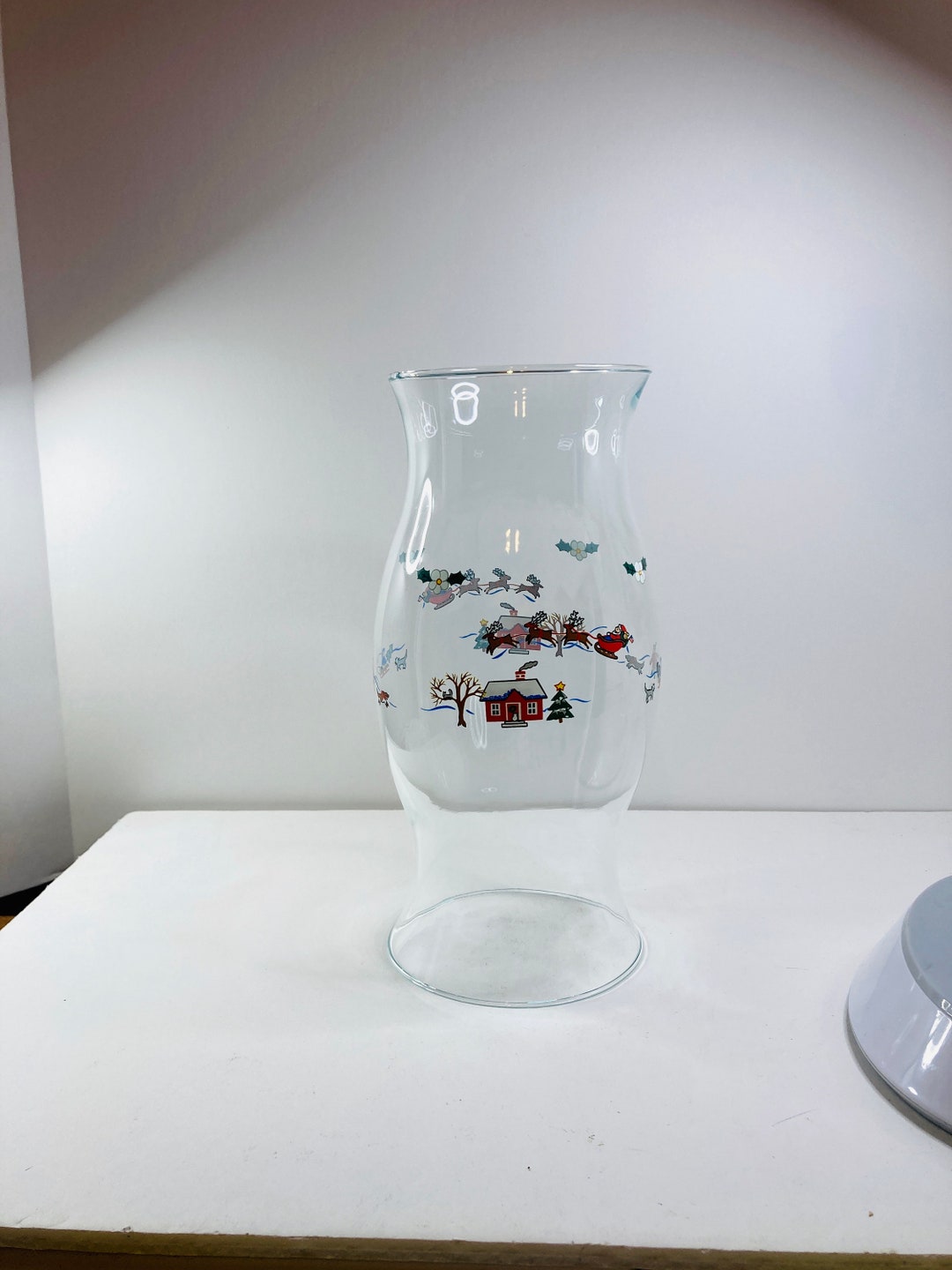 Clear Glass Christmas Hurricane Candle Chimney Globe 101/8 X 41/2