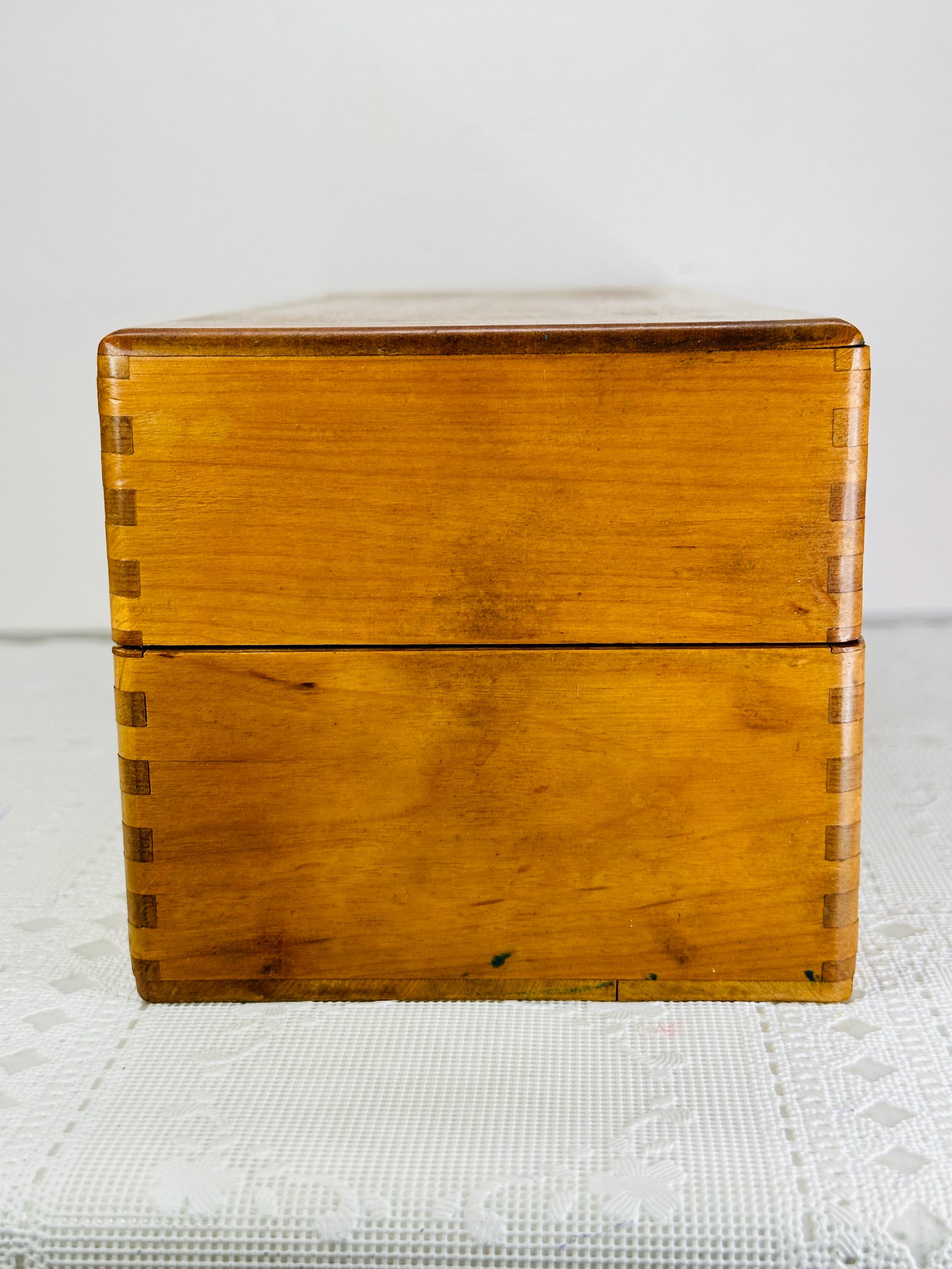 Woodpecker Wood Ware Large Box, Hand Decorated Rooster Wood