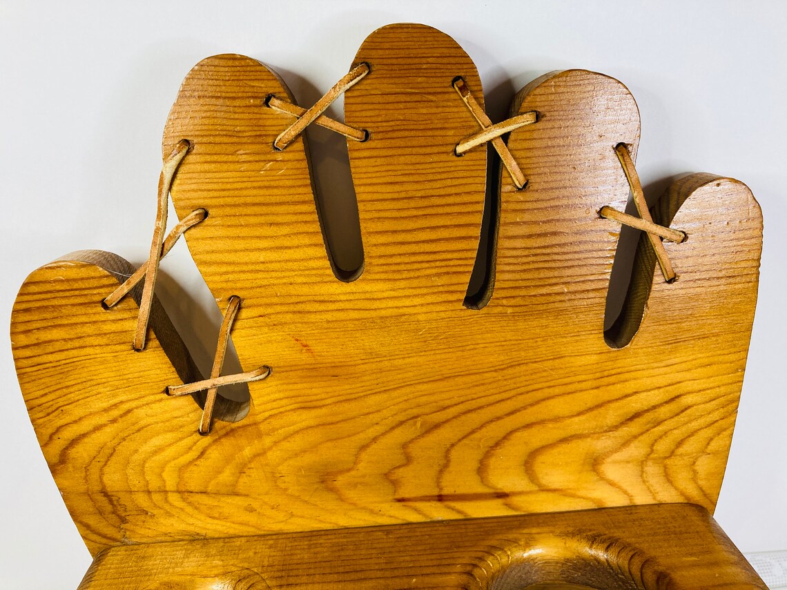Wood Baseball Glove Shaped Bat Ball and Glove Holder Baseball Etsy