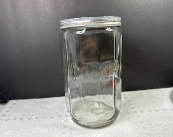 Antique Hoosier Glass Coffee Jar, Paneled Pontil Bottom