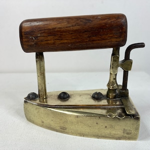 Miniature Brass Slug Iron with Slug, Miniature Brass Iron, Miniature Pressing Iron