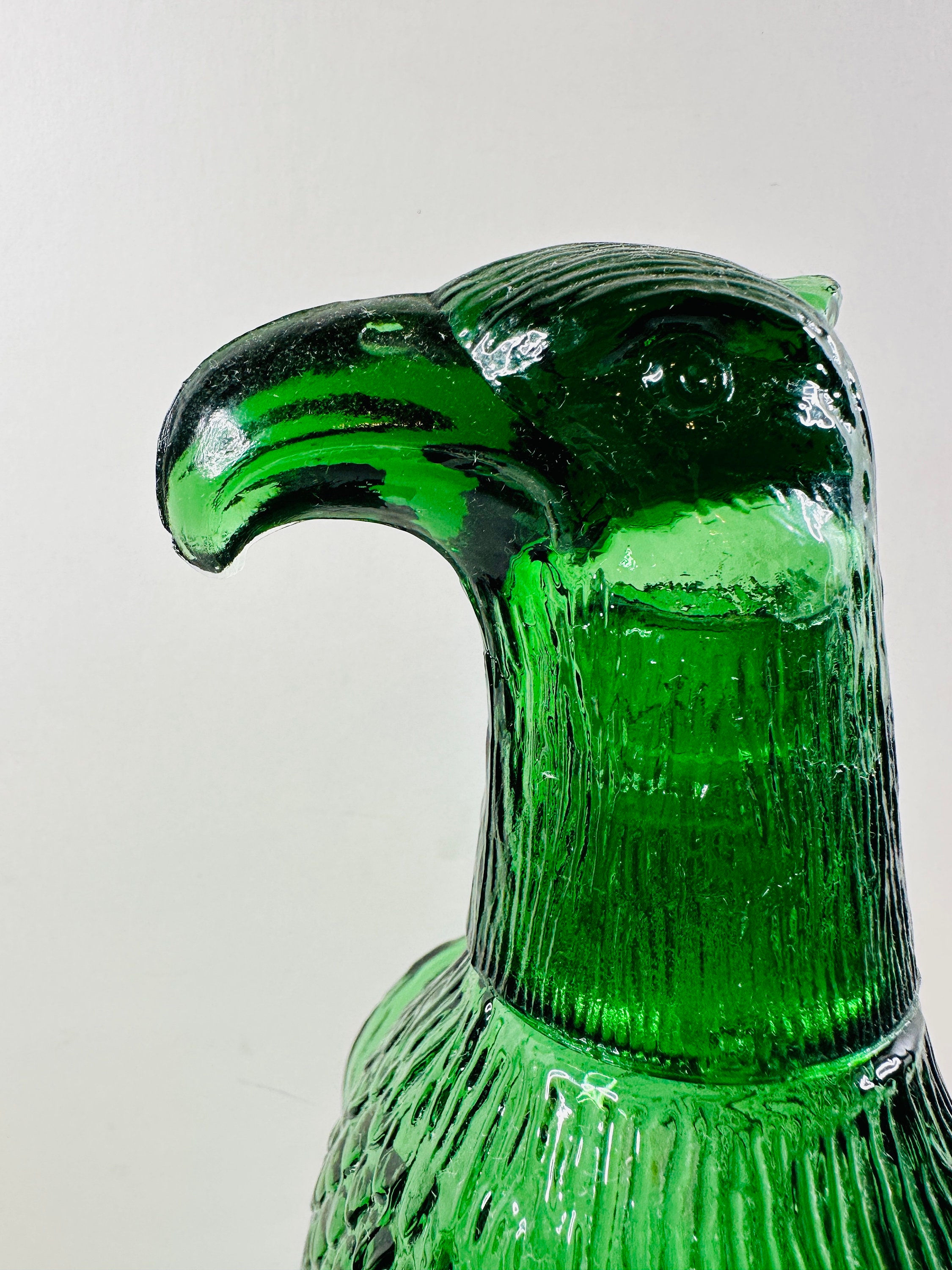 Green Glass Eagle Decanter Bottle Green Eagle Bottle Eagle Etsy