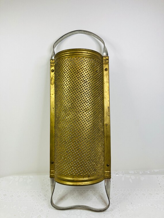 GRM Brass Grater, Vintage Brass Grater, Steel Framed Brass