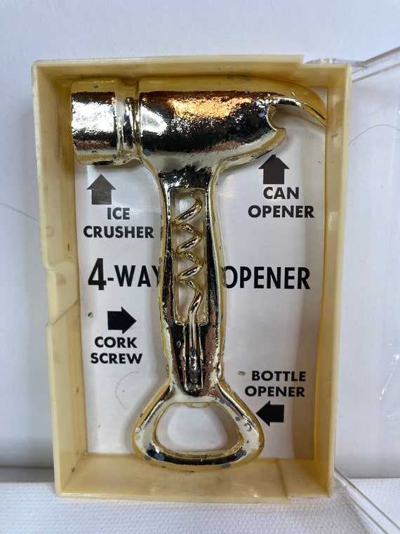 4 in 1 Kitchen Tool, Combination Kitchen Tool, Multi Tool Can Opener Bottle  Opener Corkscrew Ice Crusher 