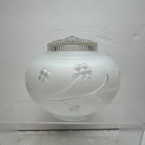 Frosted Ceiling Light Shade, Light Shade Embossed Floral Design, Floral Glass Ceiling Light Shade