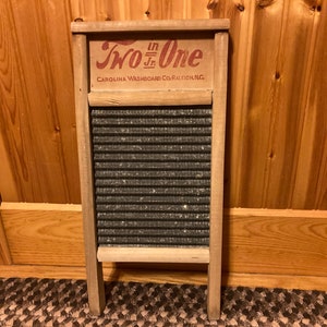 Two in One Jr Washboard, Small Two in One Jr Laundry Washboard, Two in One Jr Galvanized Metal Washboard, Small Metal Washboard image 1