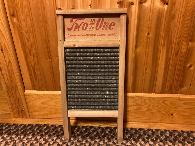 Two in One Jr Washboard, Small Two in One Jr Laundry Washboard, Two in One Jr Galvanized Metal Washboard, Small Metal Washboard image 1