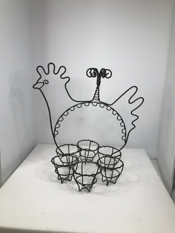 Wire Chicken Shaped Egg Holder Wire Egg Holder Wire Chicken Etsy