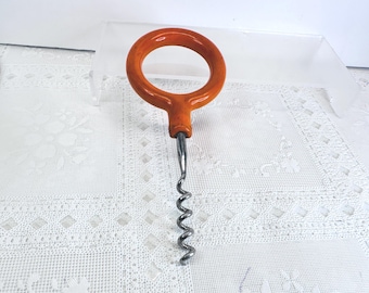 【GW25%off】SIEGER 600 革製 ヴィンテージコルク抜き Vintage Sieger 600 Corkscrew, Retro Orange Wine Bottle Opener