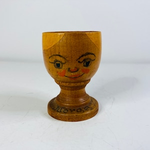 Norge Wood Egg Cup, Norge Souvenir Egg Cup, Wood Souvenir Egg Cup, Collectible Egg Cup