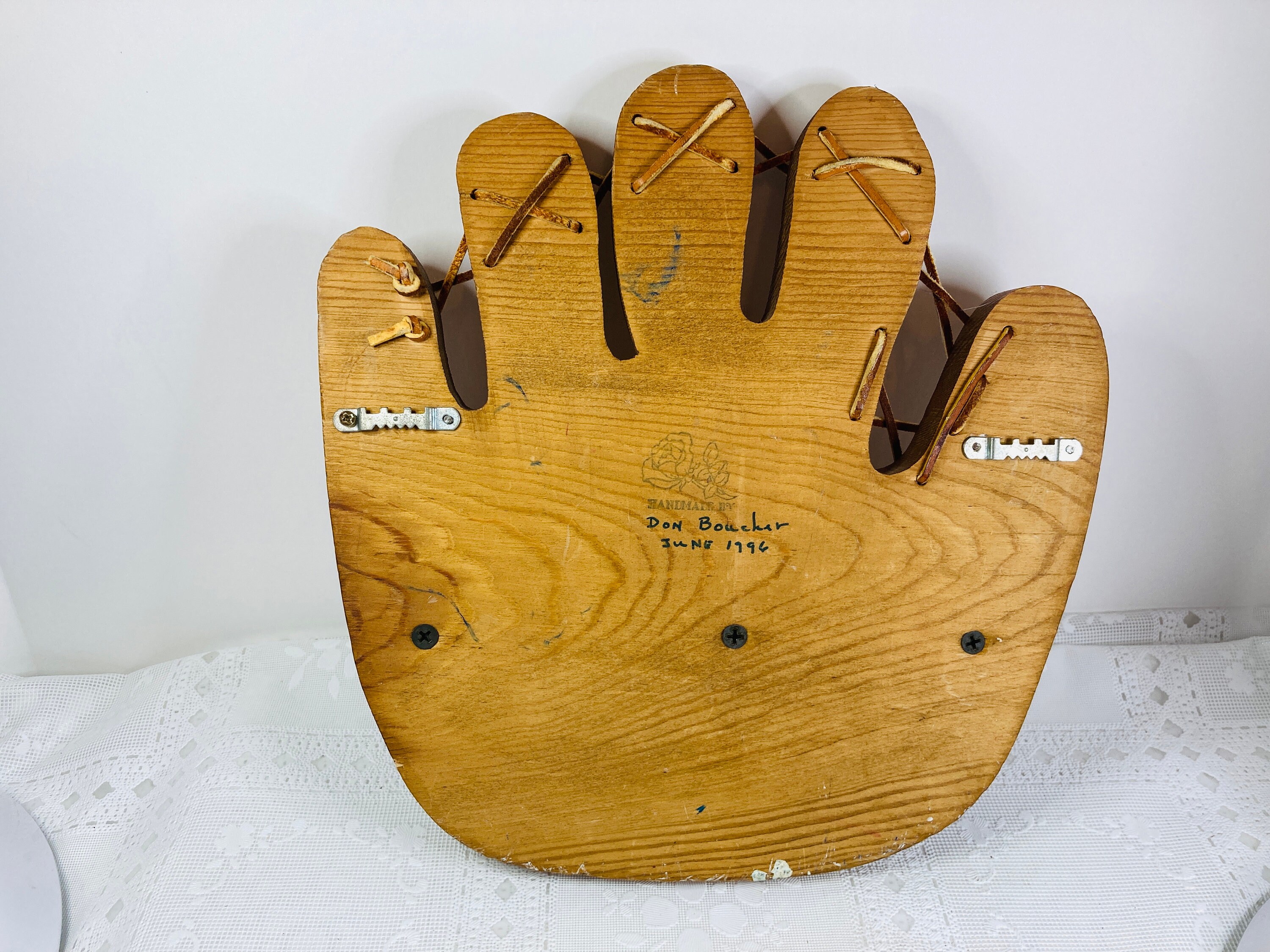 Wood Baseball Glove Shaped Bat Ball and Glove Holder Baseball Etsy