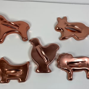 Copper Animal Cookie Cutters, Copper Cookie Cutter, Animal Cookie Cutters, Vintage Cookie Cutters