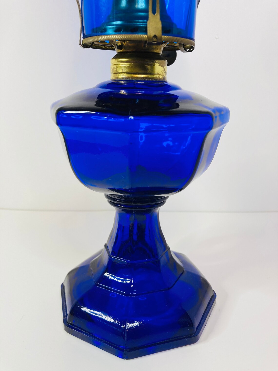 Cobalt Blue Finger Oil Lamp Blue Chimney Coblat Blue Oil Etsy