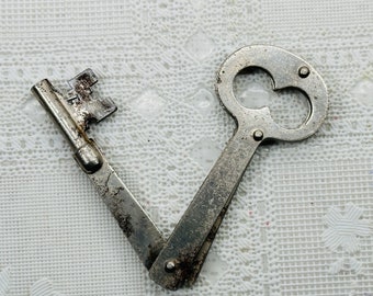 Folding Skeleton Key, #1 Folding Skeleton Key, Antique Skeleton Key, Collectible Keys, Folding Keys