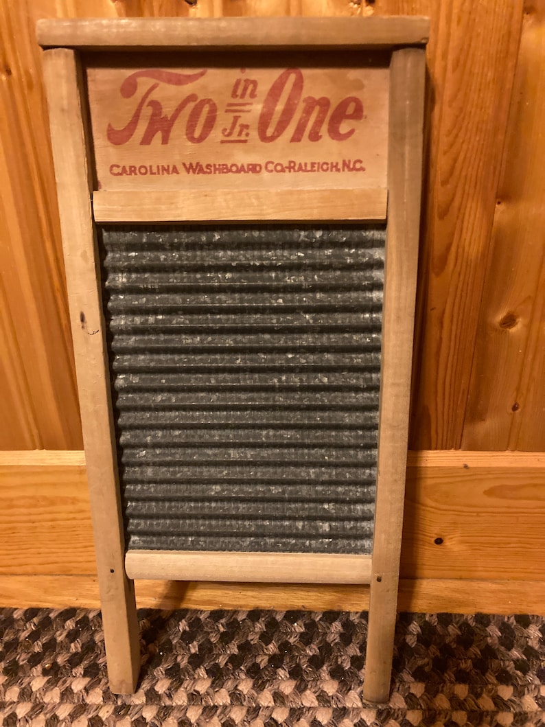 Two in One Jr Washboard, Small Two in One Jr Laundry Washboard, Two in One Jr Galvanized Metal Washboard, Small Metal Washboard image 5