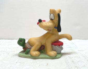 Walt Disney Productions Miniature Pluto Figurine,  Disney Ceramic Figurine