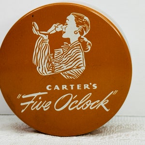 Carter's Five O'clock Typewriter Ribbon Tin with Ribbon, Carter's Typewriter Ribbon Tin,  Typewriter Ribbon Tin