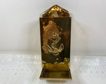 Brass Anchor Match Box Holder, Brass Match Box Holder, Kitchen Brass Match Box Holder, Colony Metalsmiths Brass Matchbox Holder