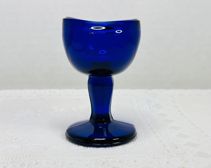John Bull Cobalt Blue Eye Wash Cup, Vintage Cobalt Blue Stemmed John